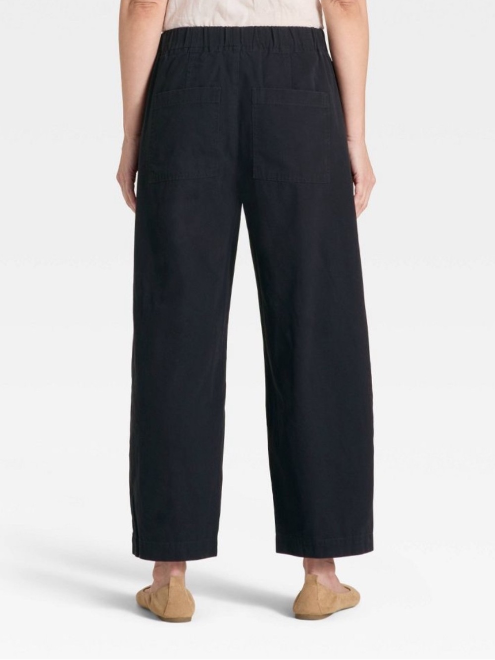Universal Thread Black Wide-Leg Elastic-Waist Pants